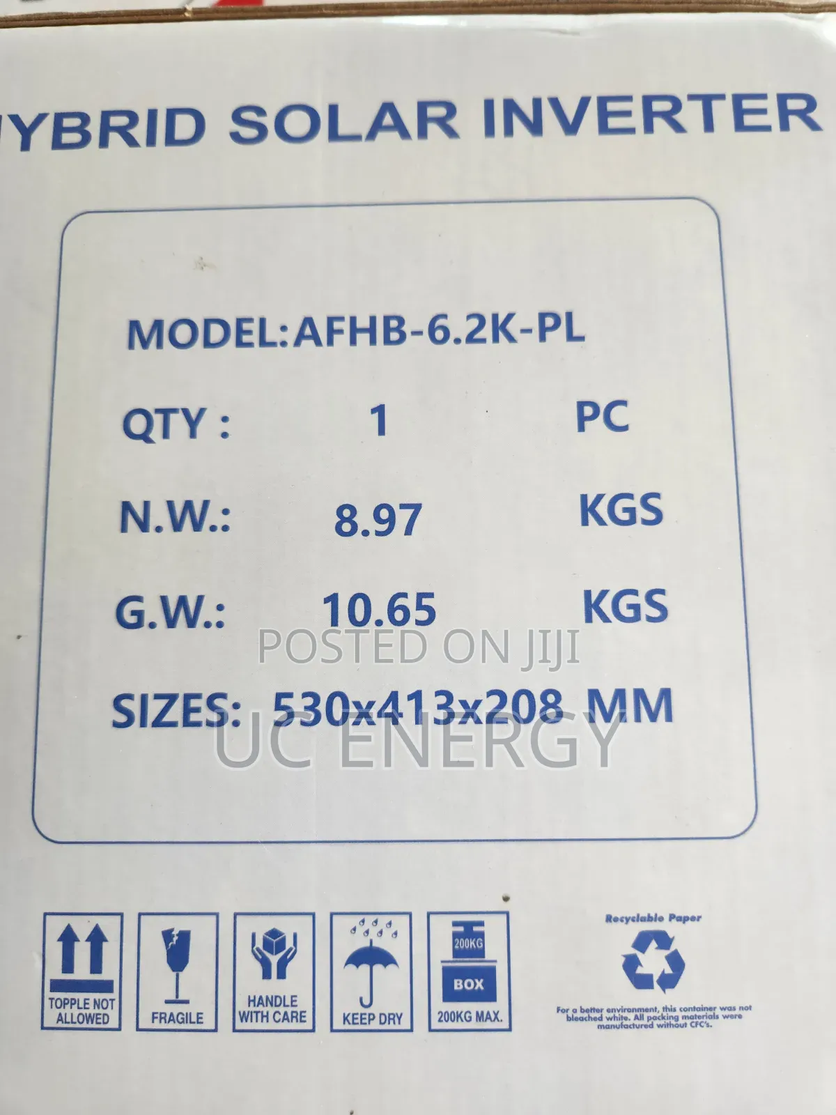 6.2kva 48v Africell Solar Inverter Hybrid