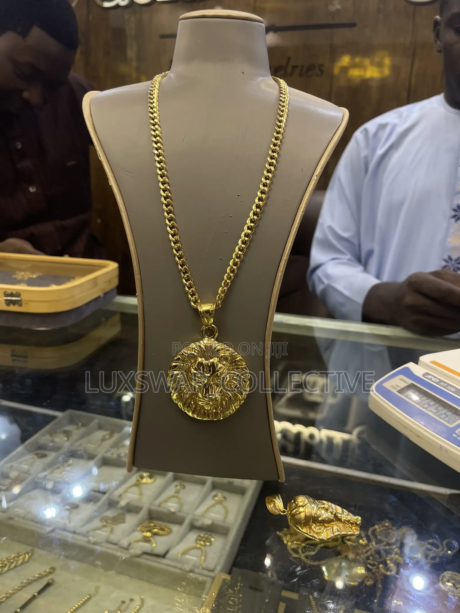 Cuban Chain and Lion Face Pendant