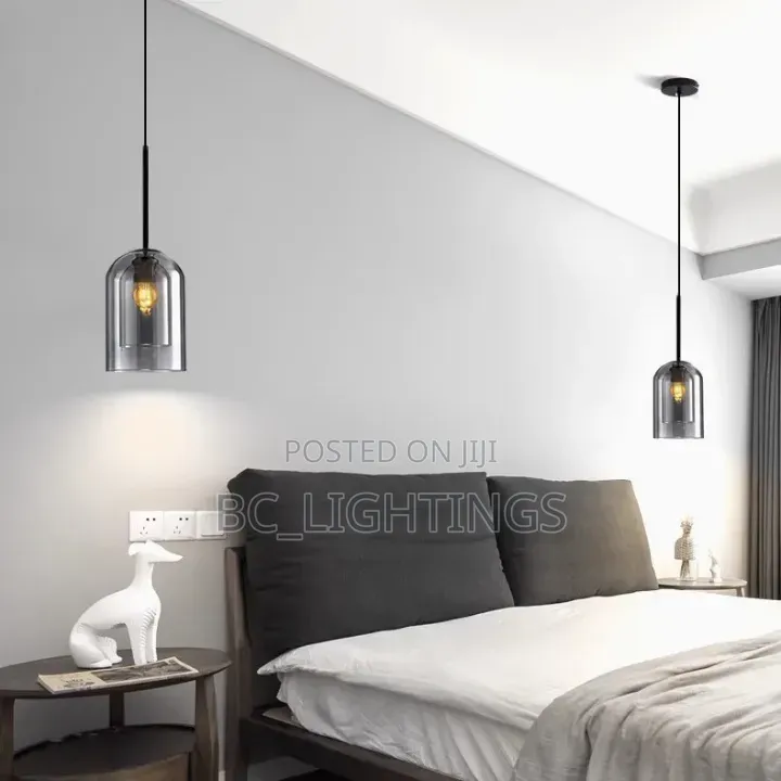 Modern Glass Pendant Light Bedroom Bedside Hanging Lamp Kitchen