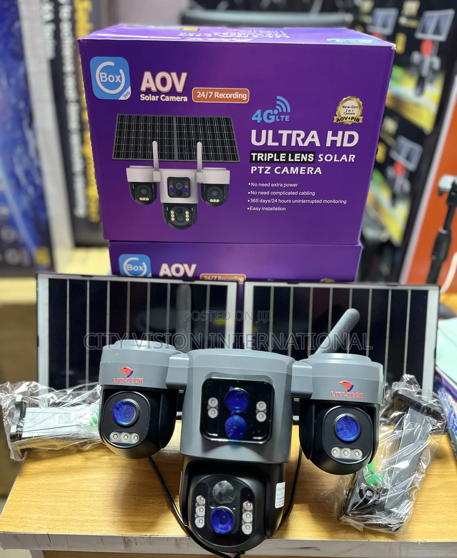 UBOX 4G Ultra HD Triple Lens Solar PTZ Camera,