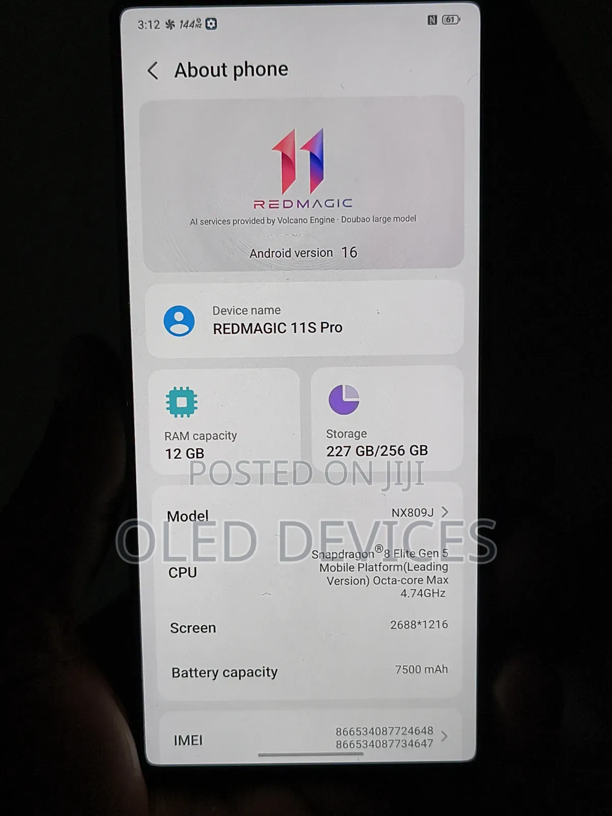 ZTE nubia RedMagic 11S Pro 256 GB Black