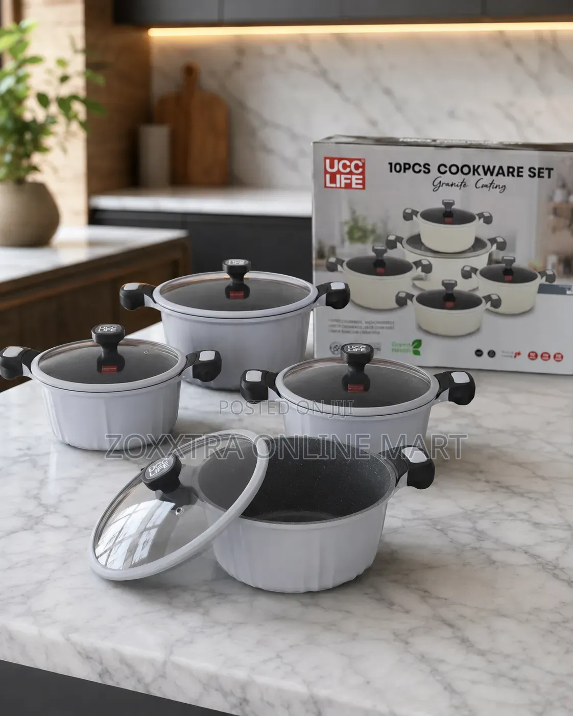 UCC Life 10-Piece Granite Coating Cookware Set