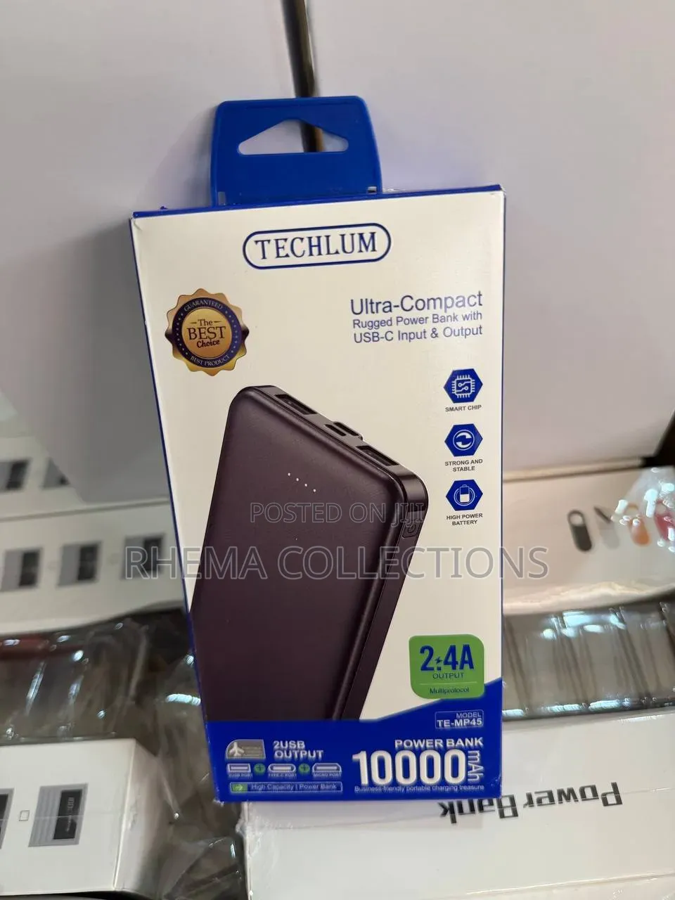 10,000 Mah Techlum Power Bank
Ultra-Compact Rugged Power Bank