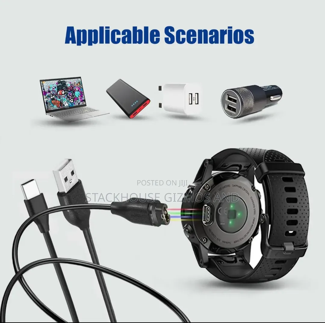 USB C 1m/3.3ft USB Charging Cable for Garmin Fenix 7 7S 7X Charger