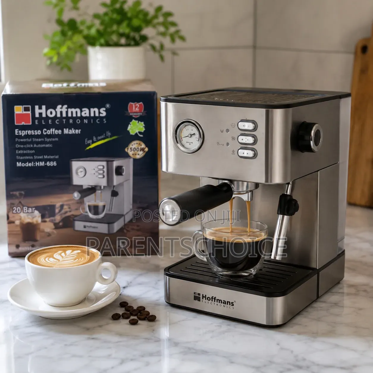 Espresso Coffee Maker/ 20 Bar Hoffman Electric Coffee Maker