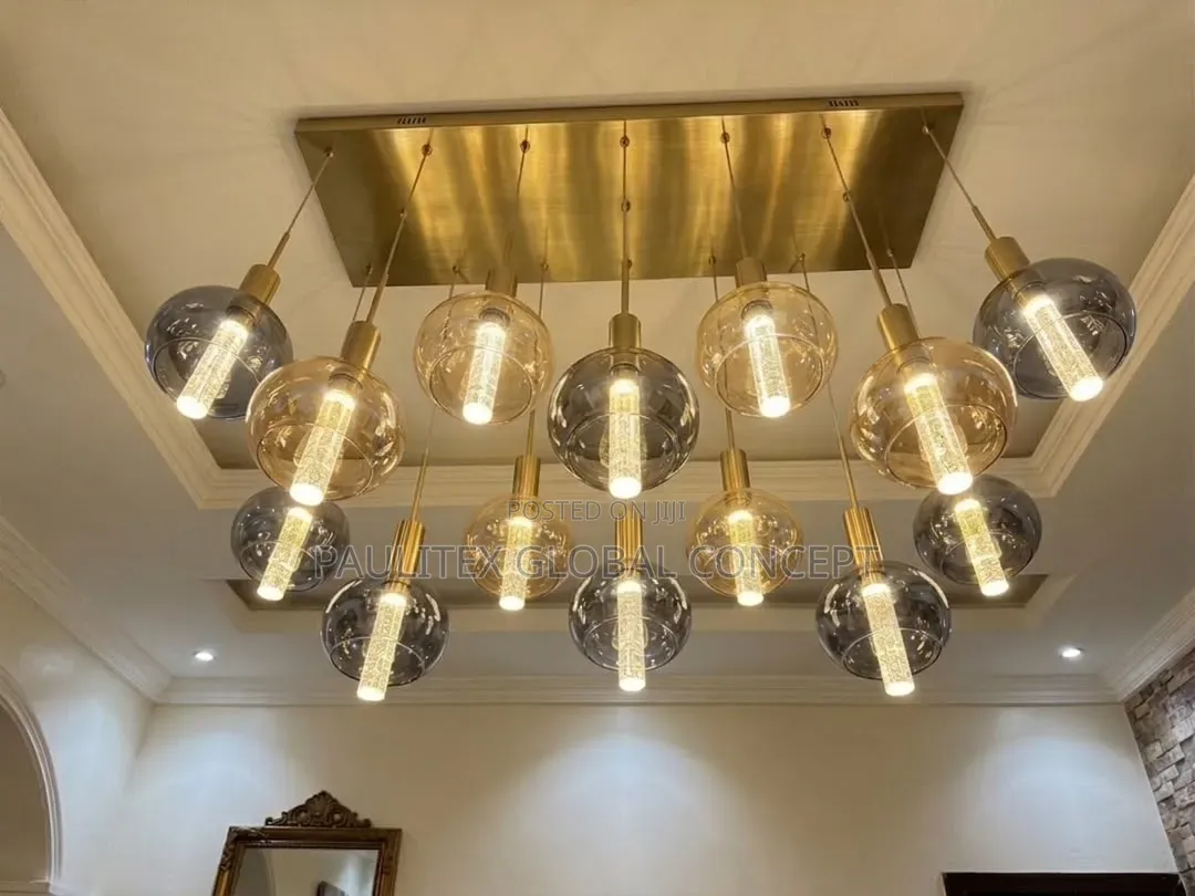 Modern Multi-Light Rectangular Cluster Pendant Chandelier