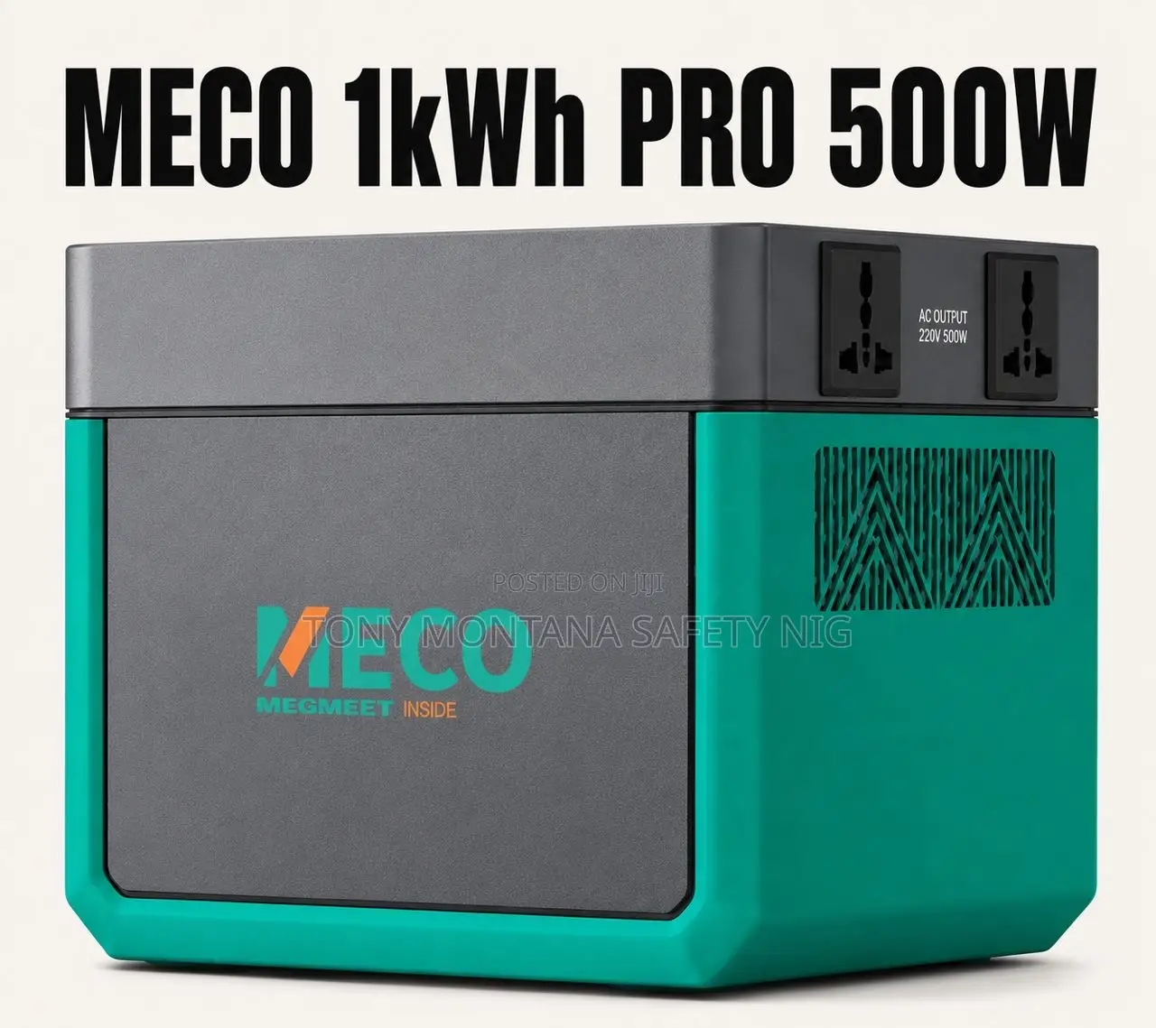 MECO 1kWh/1000wh PRO 500W Inverter Output Solar Generator