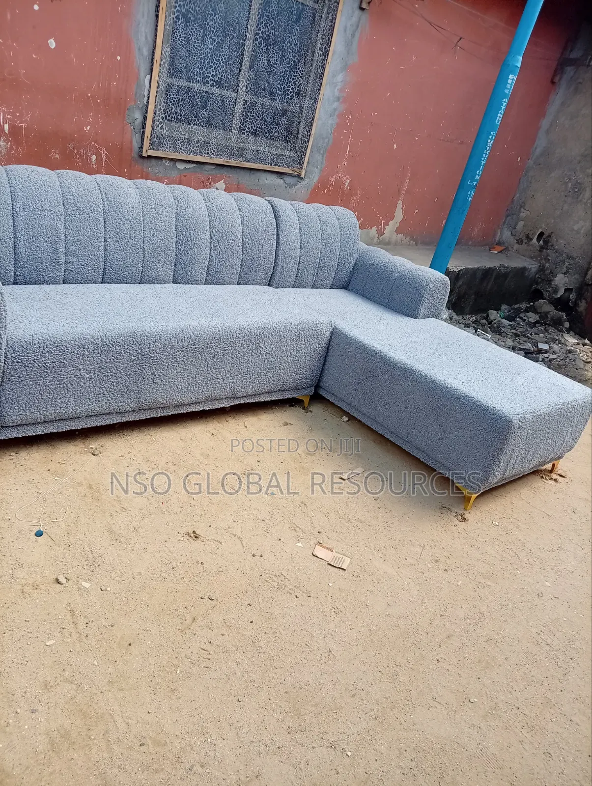 Blue Colour L Shape Sofa Well Designed