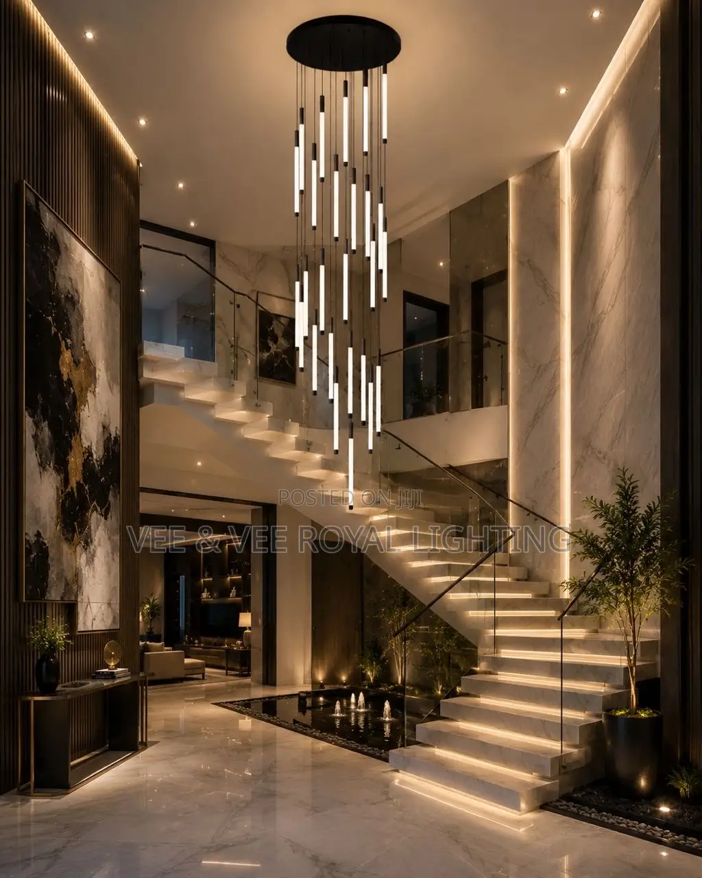Luxury Meteor Shower Chandelier - For Staircase, Duplex, High Ceilings