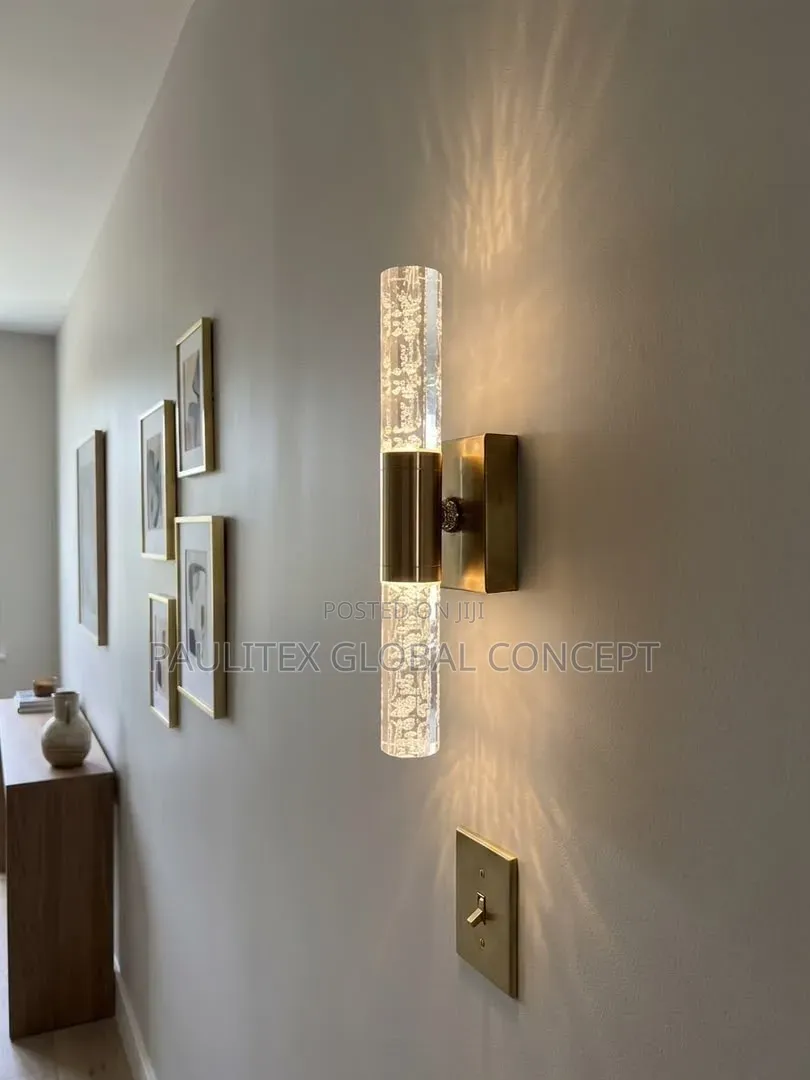 Luxury Crystal LED Wall Sconce With a Bubble-Textured Glass.