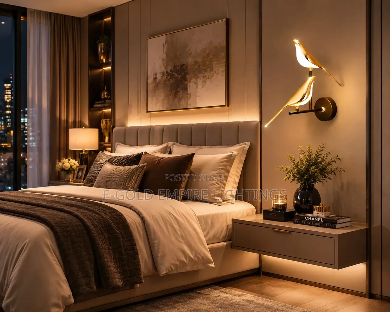 Luxury LED Bird Wall Light – Modern Bedroom Wall Sconce