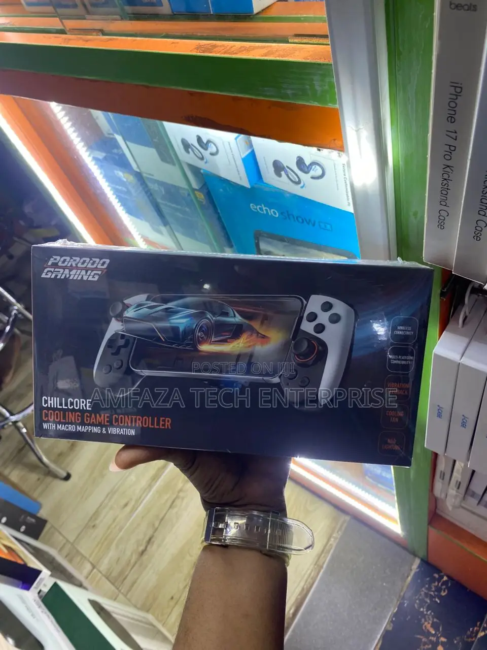 Porodo Mobile Game Controller With Built-in Cooling Fan