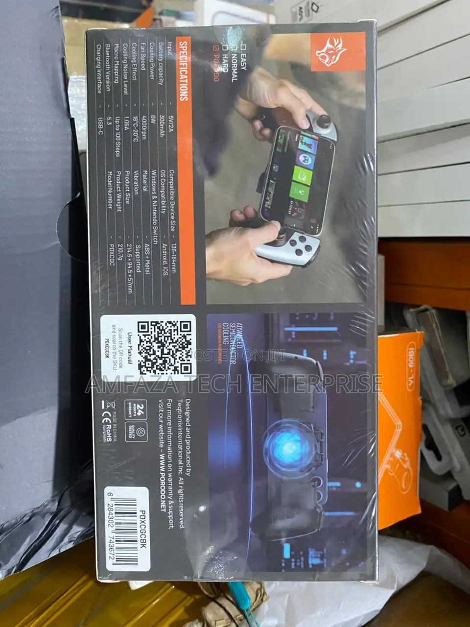 Porodo Mobile Game Controller With Built-in Cooling Fan