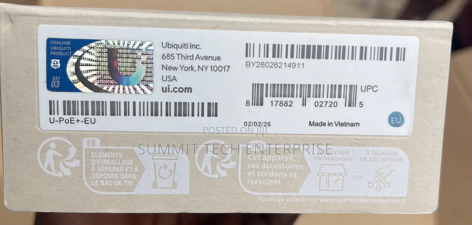 Ubiquiti U-Poe+-Eu (Poe+ Injector )