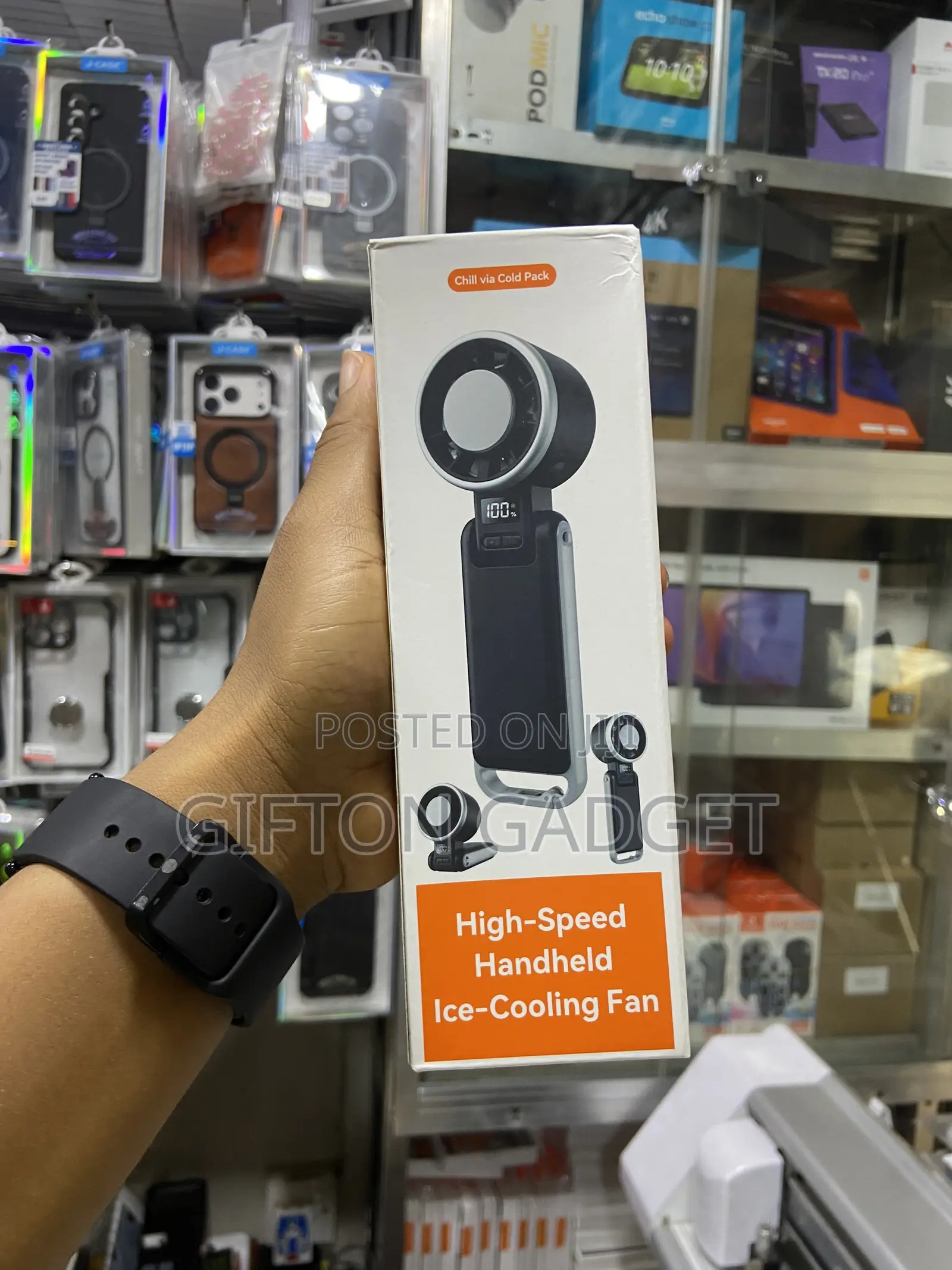 High-Speed Handheld Ice-Cooling Fan