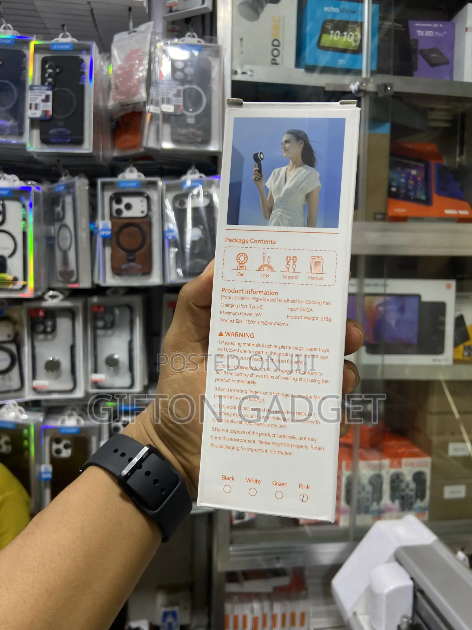 High-Speed Handheld Ice-Cooling Fan
