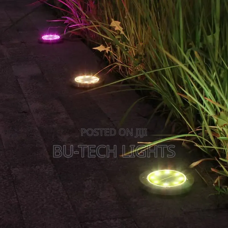 Solar in-Ground Lawn Pathway Disk Lights