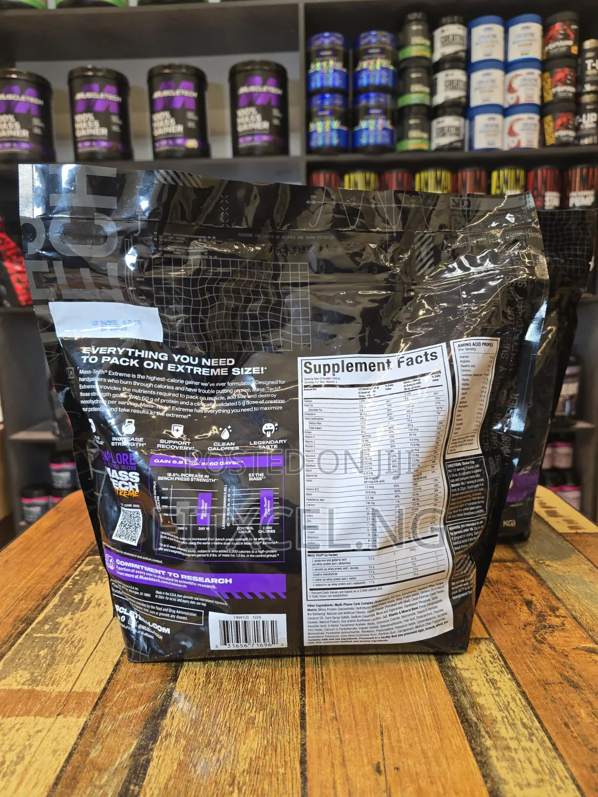 MuscleTech MassTech Extreme | 6LBS /2.72kg | 60g Protein | 5g C