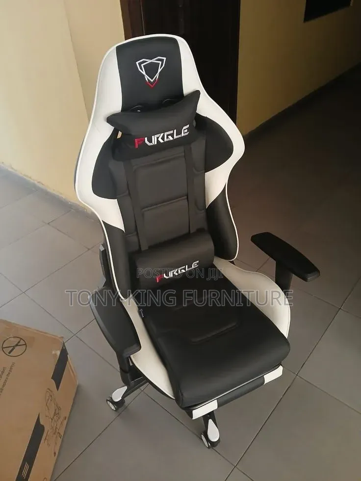 Modern Furgle Ergonomic Gaming Chair With Footrest - Blue Black