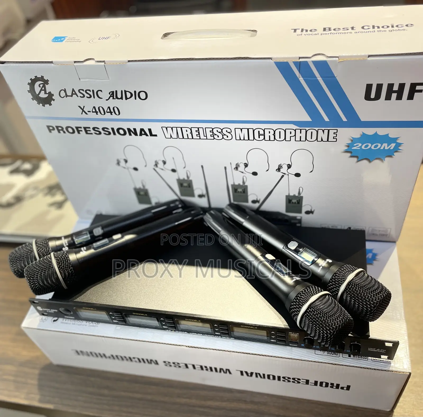 Classic Audio X-4040 Professional 4in1 UHF Microphone System