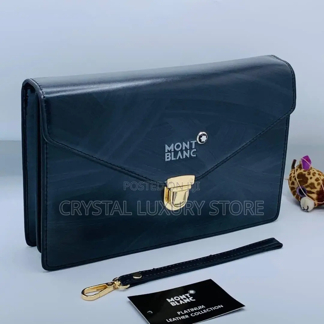 Mont Blanc Quality Luxury Men Genuine Leather Purse
