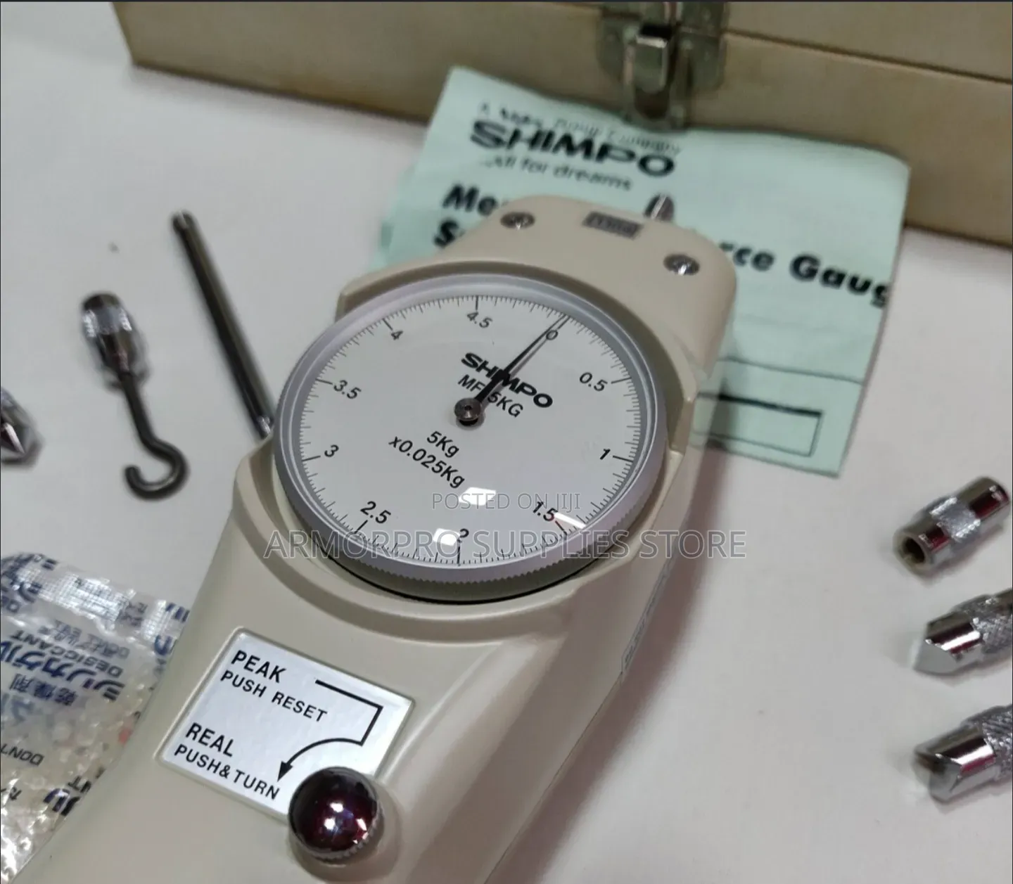 Shimpo MF-3KG Peak-Hold Analog Mechanical Force Gauge