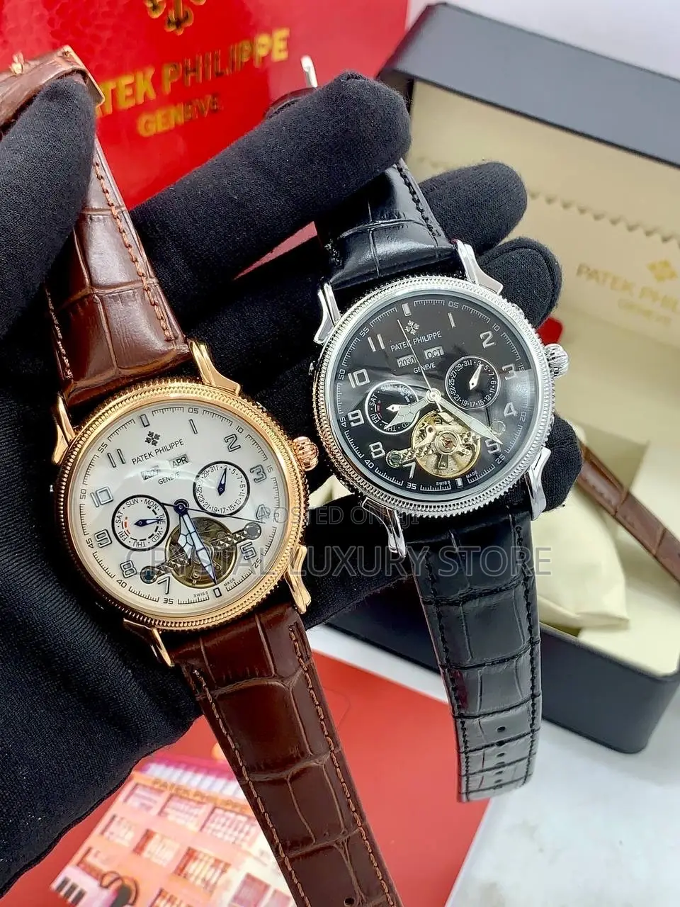 Patek Philippe Quality Men Genuine Leather Wristwatch