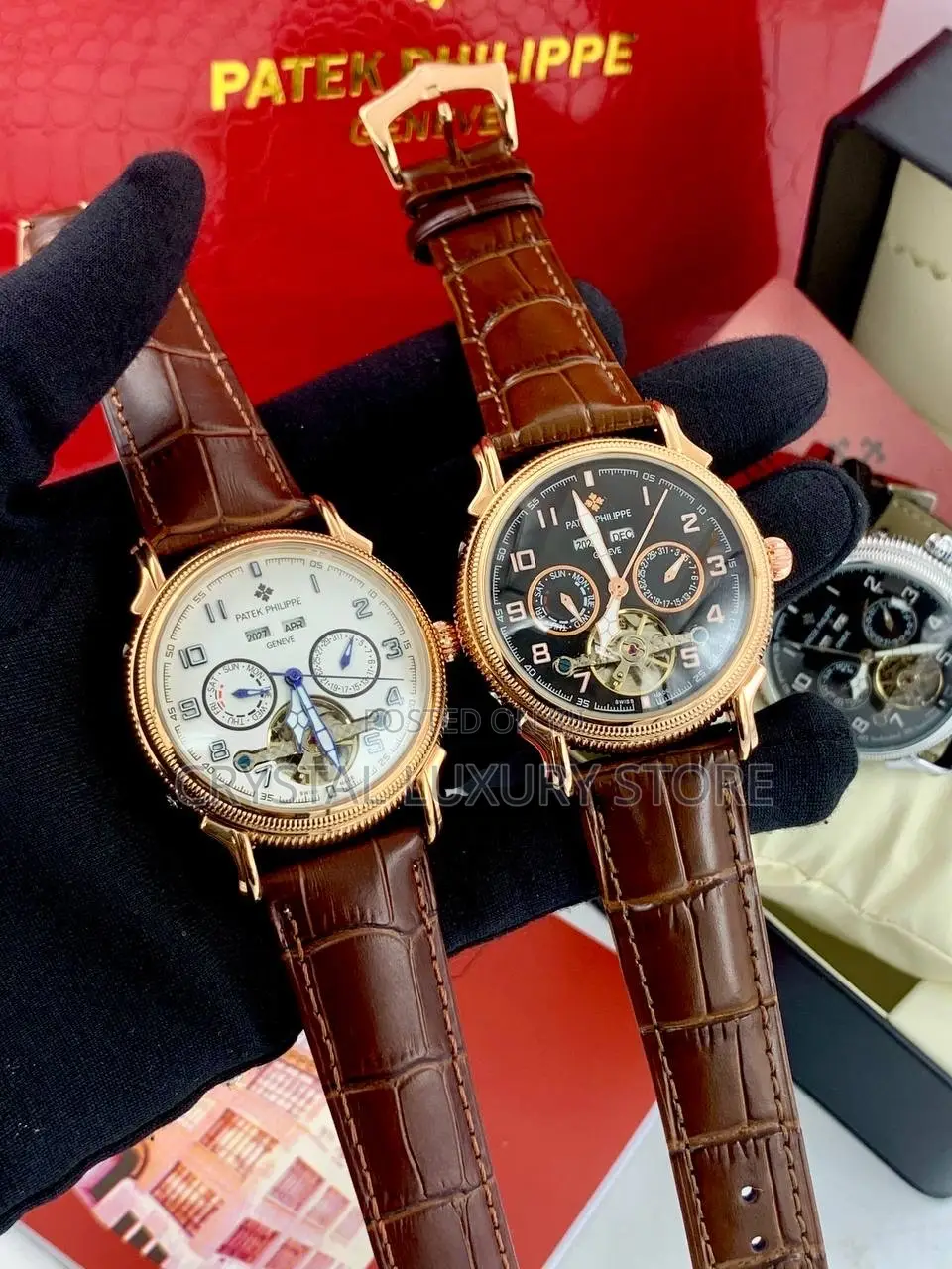 Patek Philippe Quality Men Genuine Leather Wristwatch