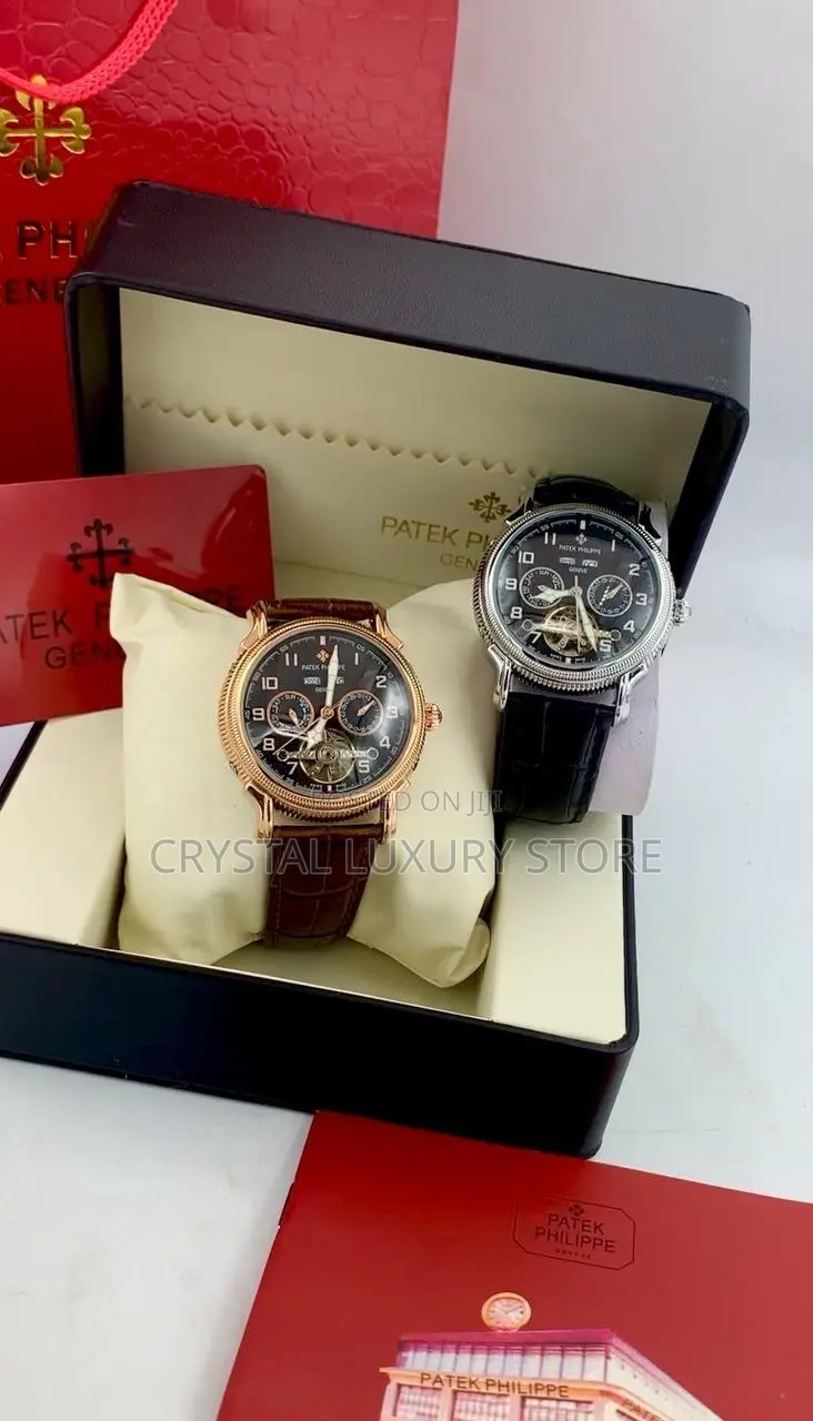 Patek Philippe Quality Men Genuine Leather Wristwatch