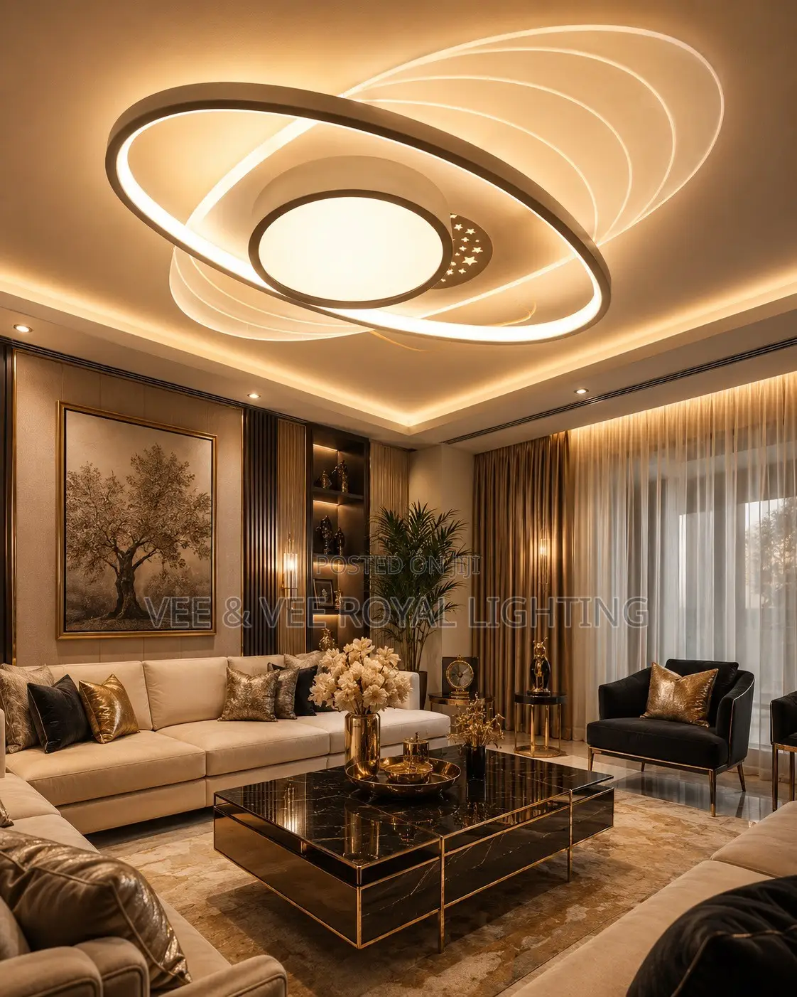 Modern Luxury LED Ceiling Light | Designer Bedroom & Living Room Light