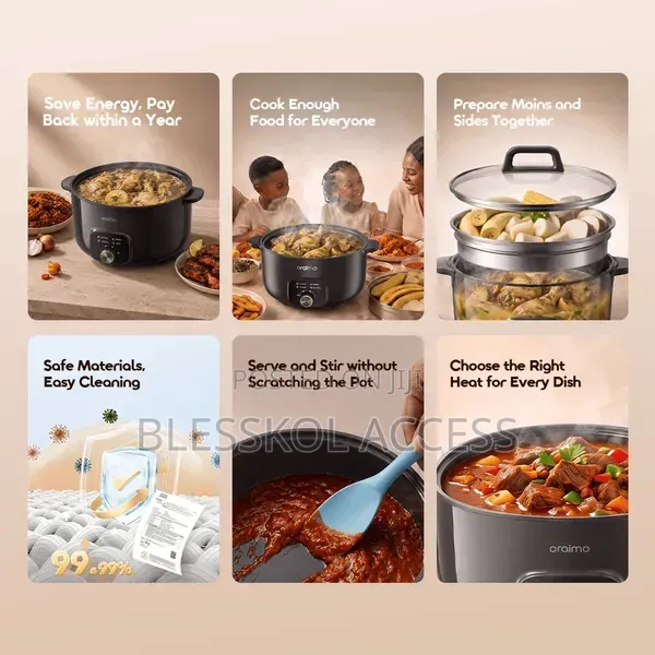 Oraimo MultiPot S1 Lite 6L Electric Cooking Pot With Steamer