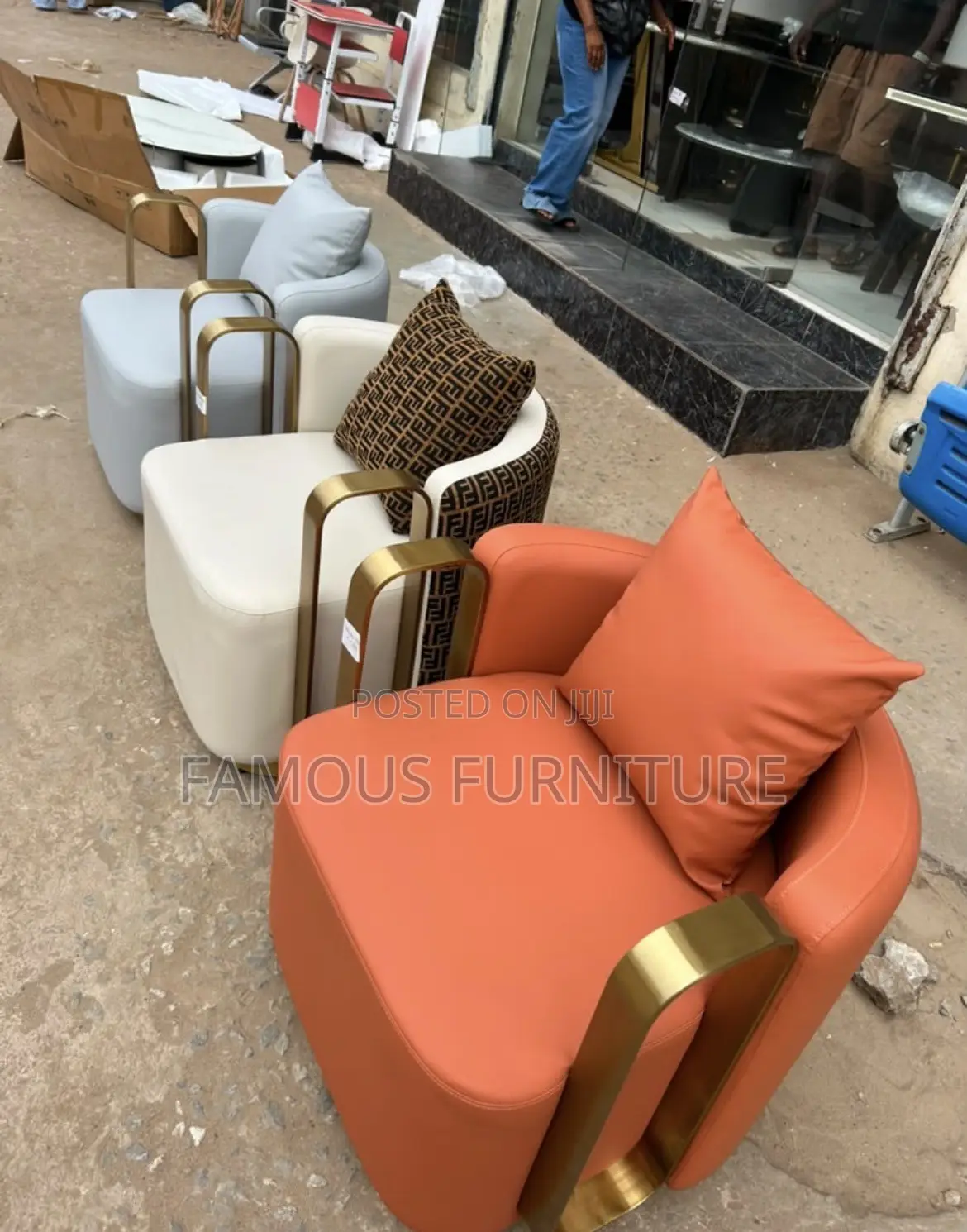 Luxury Swivel Accent Armchairs Elegant Gold-Tone Metallic Armrests