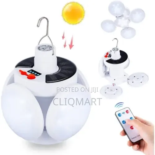 Solar Rechargeable Lamp – Portable Camping Light With Solar Panel