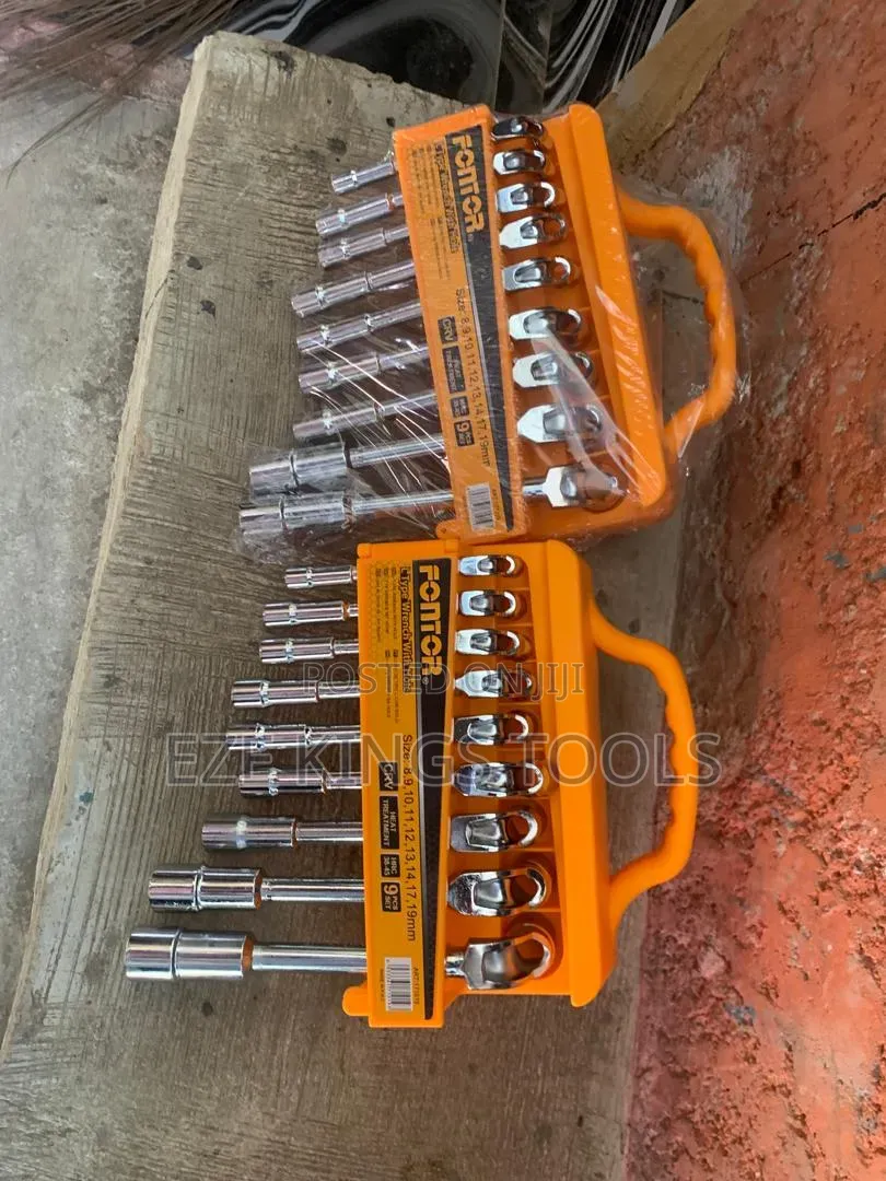 9-Piece Set of Chrome-Vanadium L Spanner Set