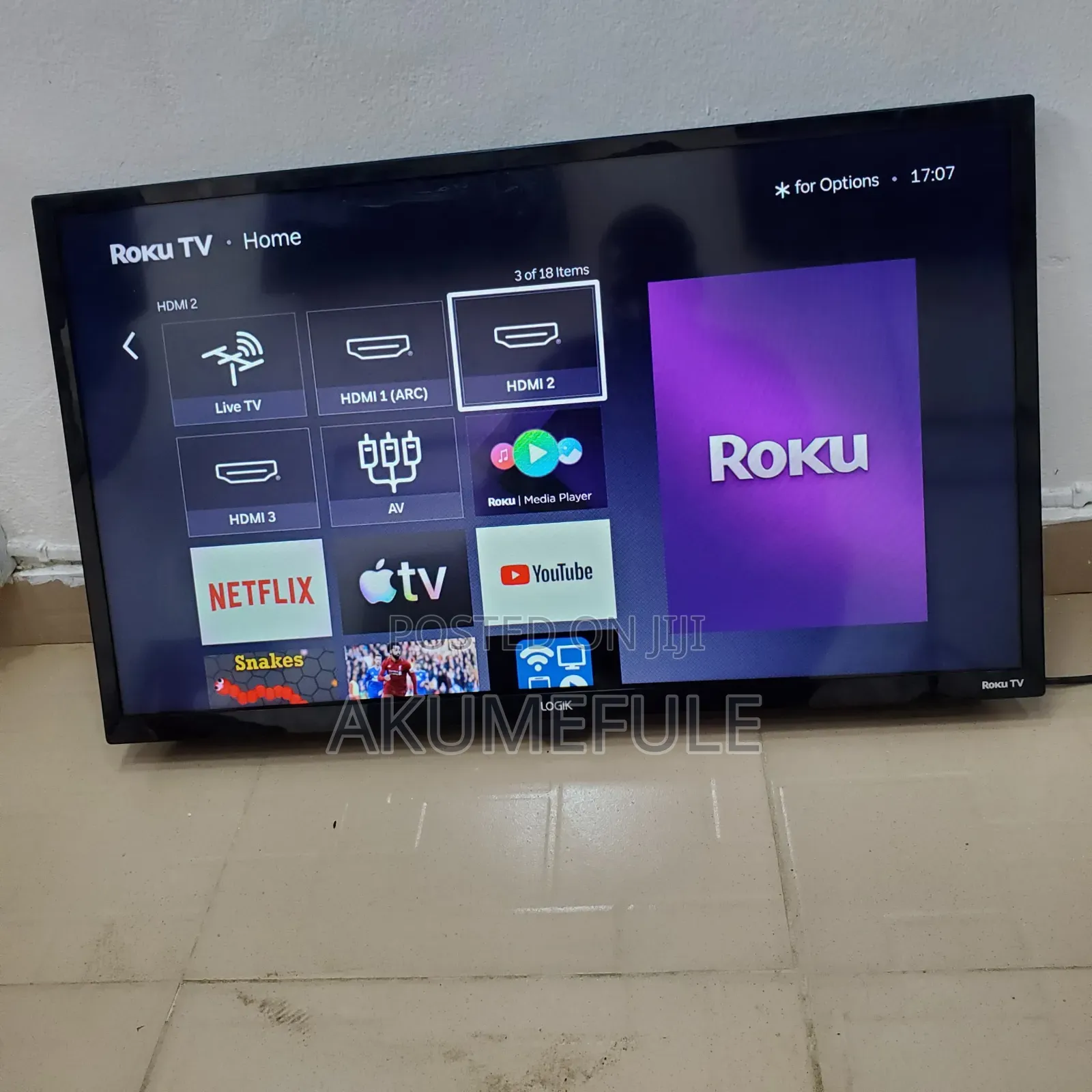 Logik Roku Smart TV 32 Inches Display With Free Netflix Account