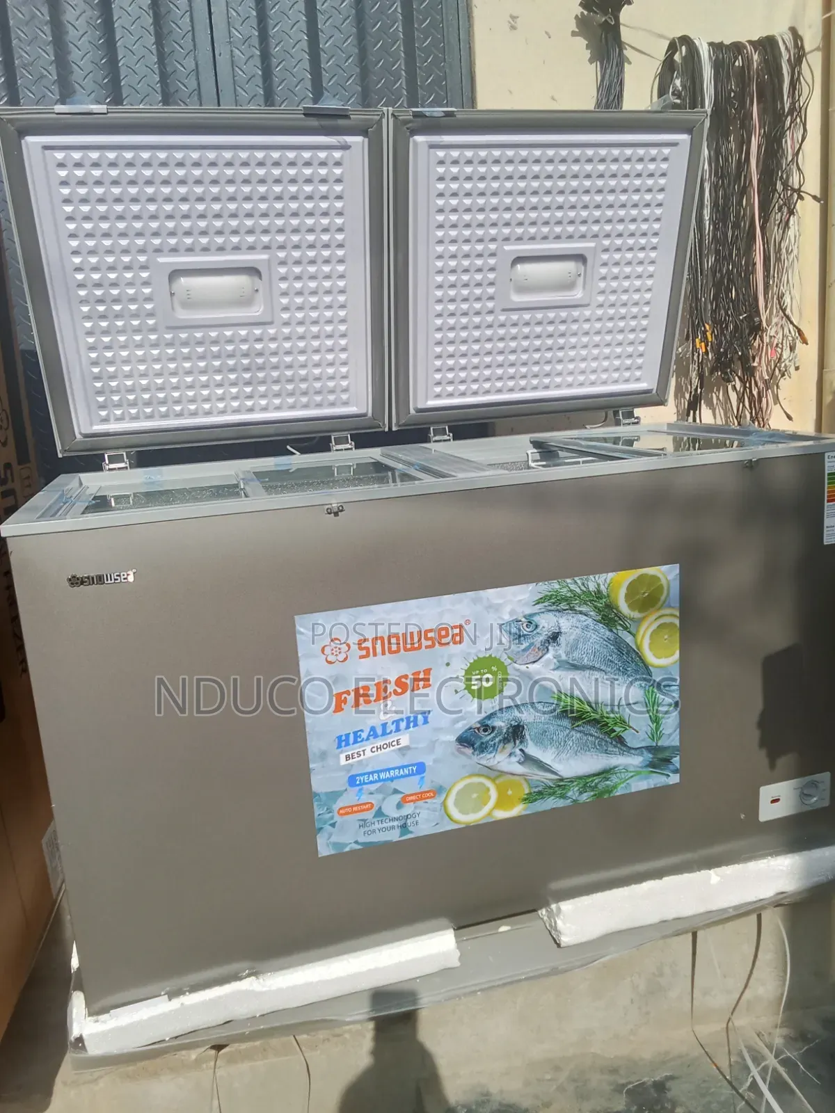 Original Snowsea Double Door Shifting Glass 420L