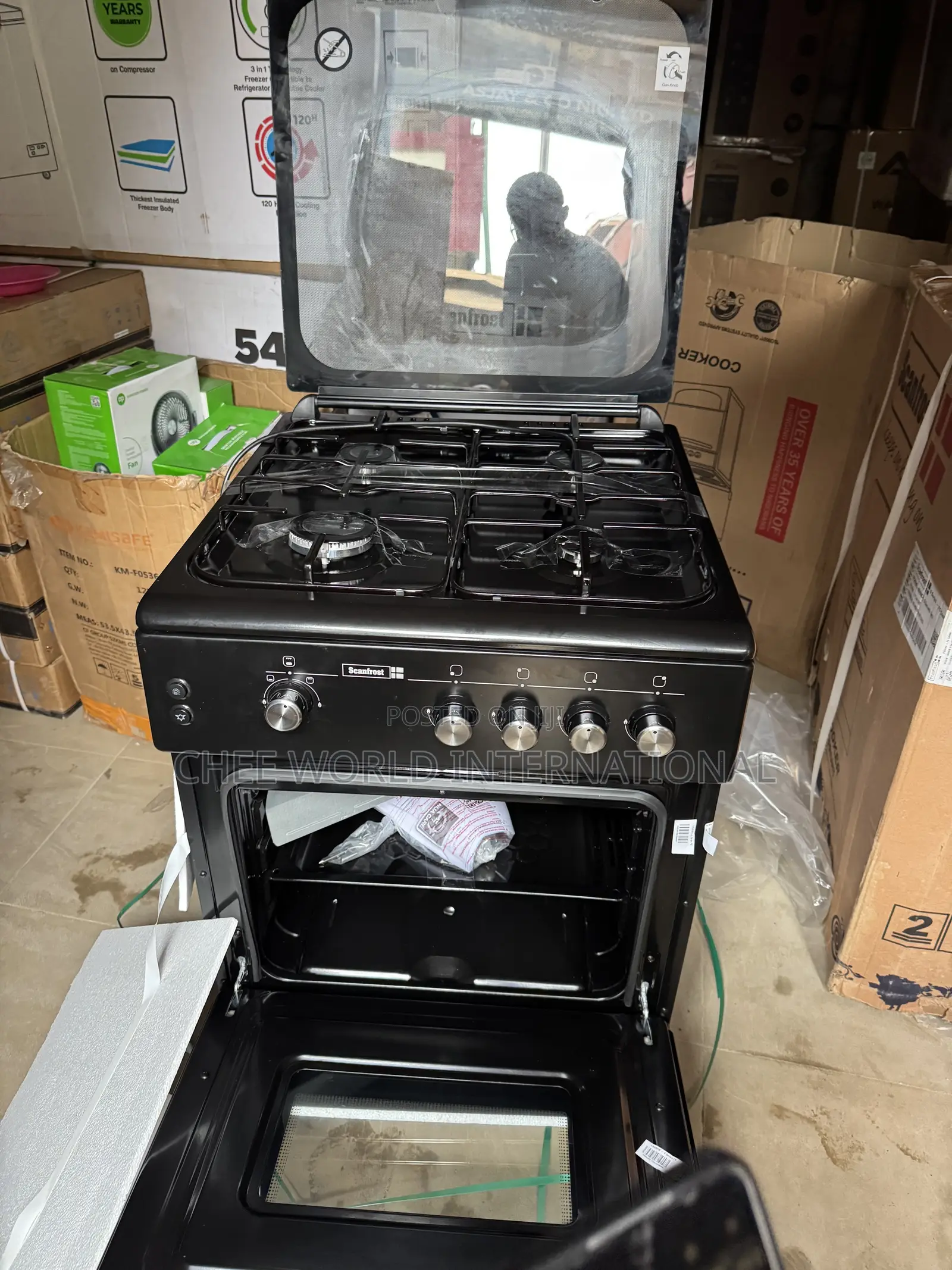 Original Scanfrost 60x60cm 4 Gas Burner Cooker With Oven Grill