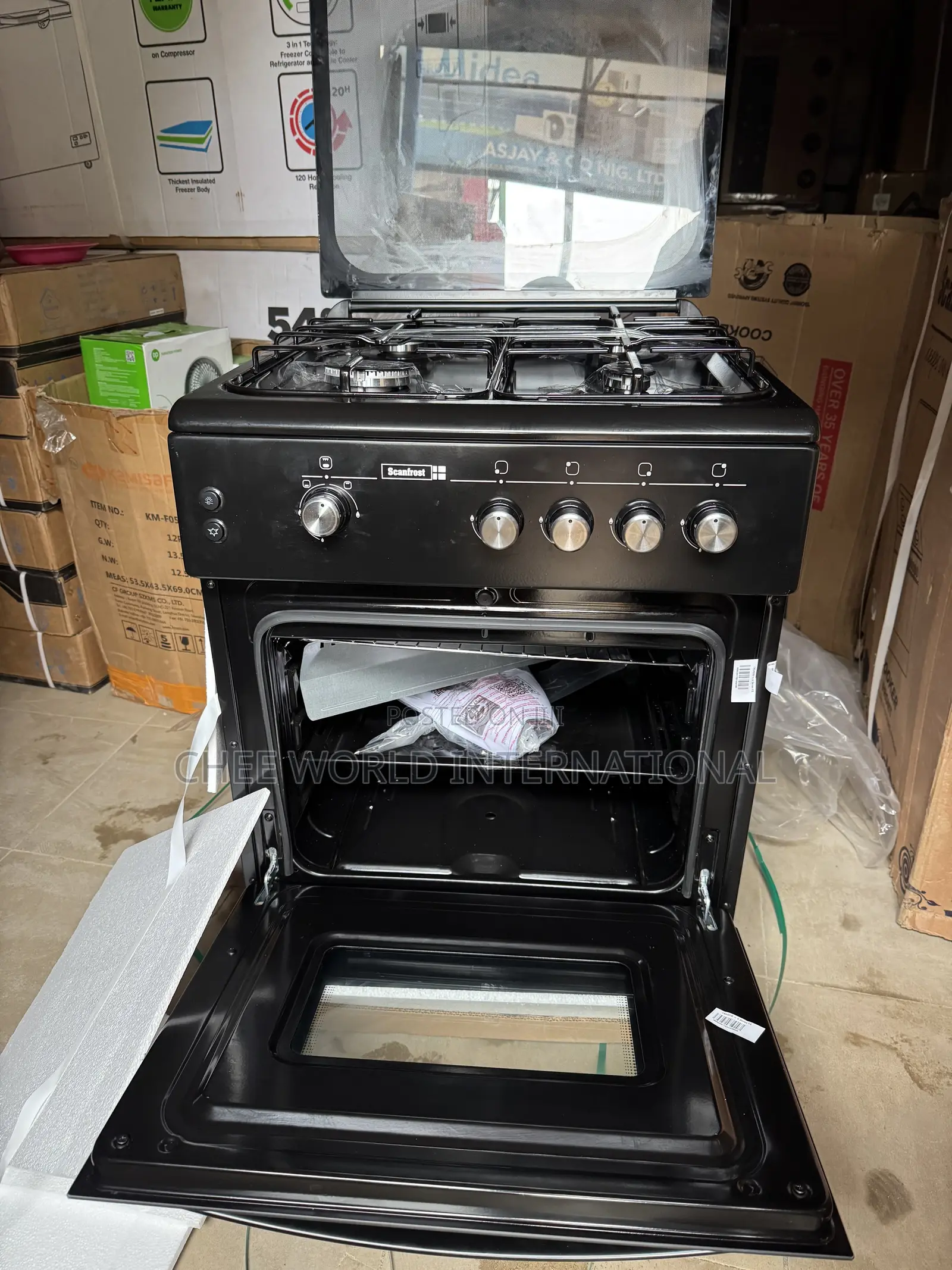 Original Scanfrost 60x60cm 4 Gas Burner Cooker With Oven Grill