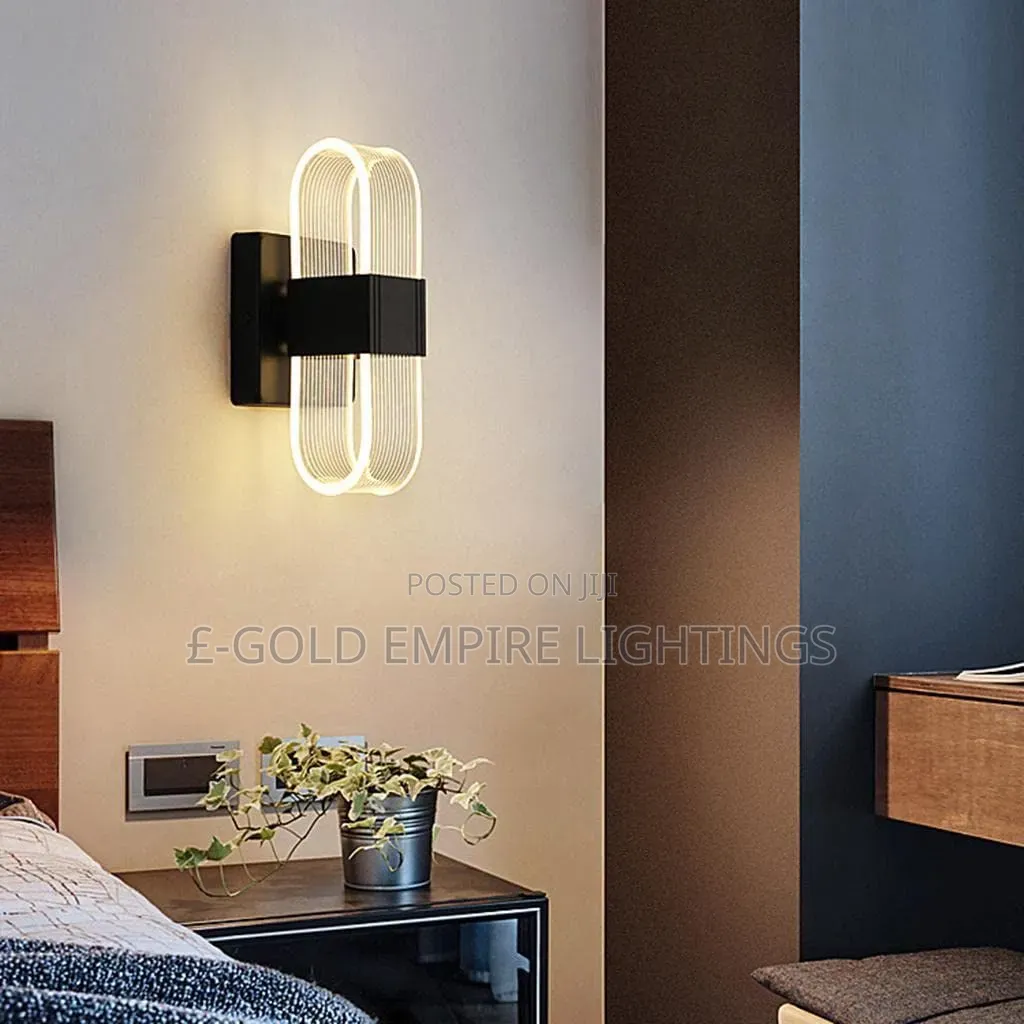 Modern Luxury LED Wall Light | Black Gold Bedroom Wall Sconce
