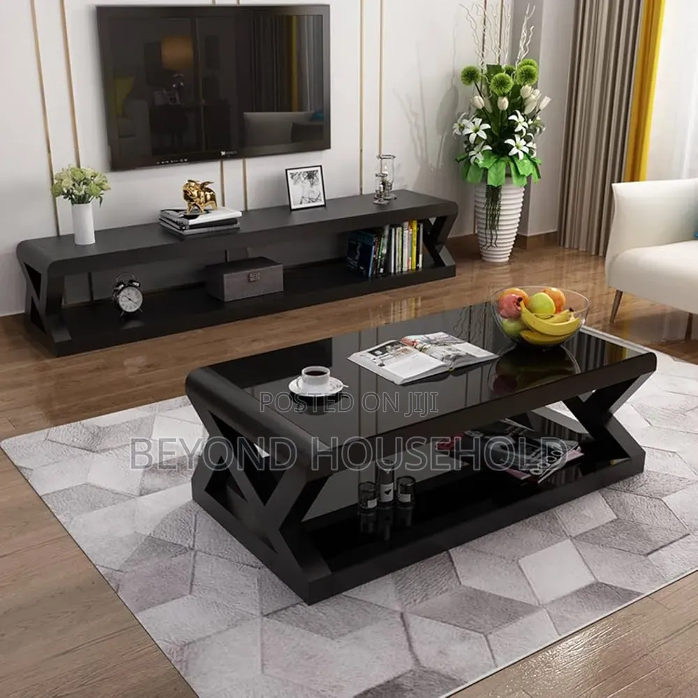 Luxury Tempered Glass Coffee Table – Modern 2-Tier Center Table