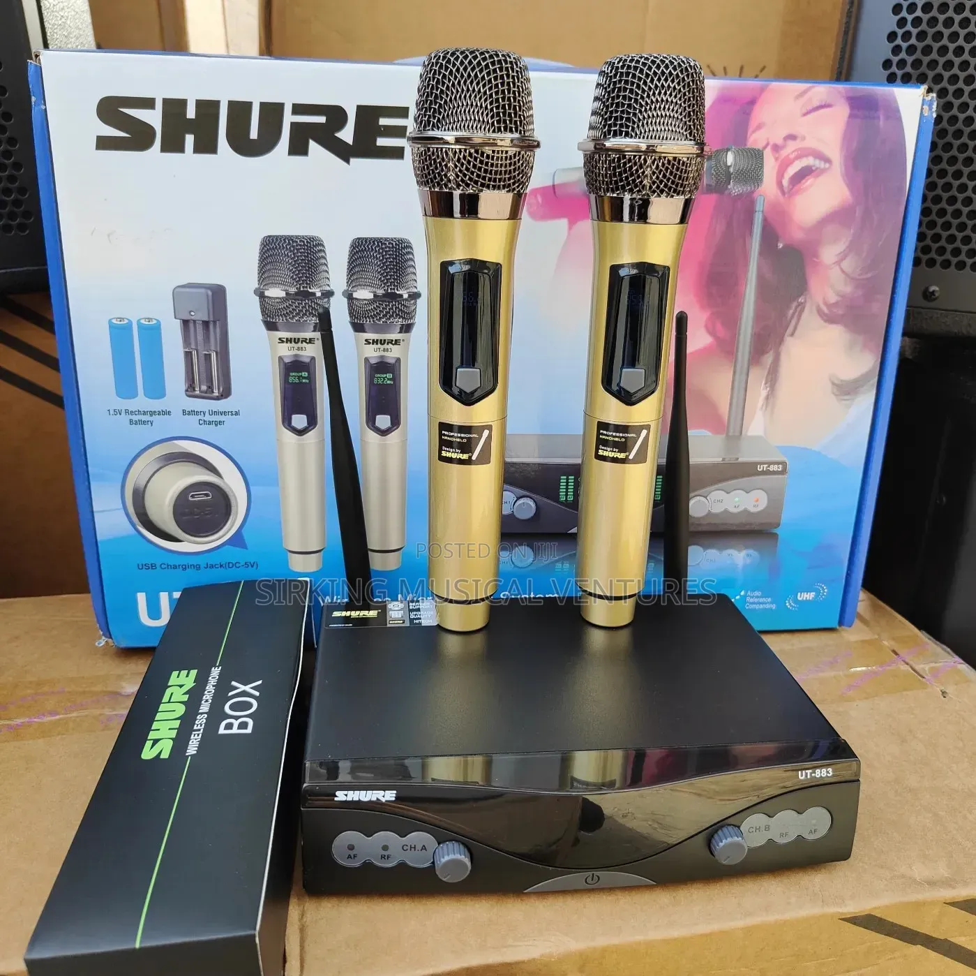 Shure Professional UHF Wireless Microphone UT-883 Double Handle