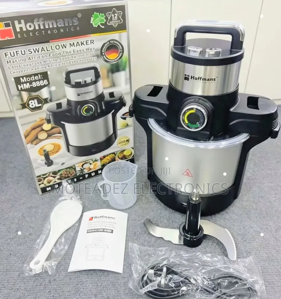Hoffmans 8L (3in1) Swallow Maker/Multi Cooker/Food Processor Machine