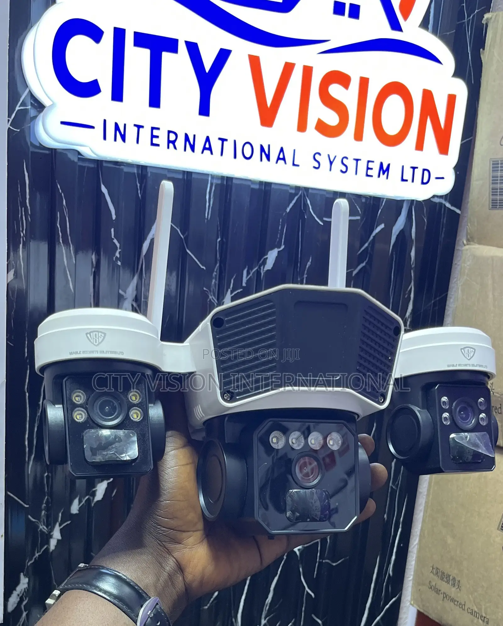 3-Lens Solar-Powered PTZ Security Camera,