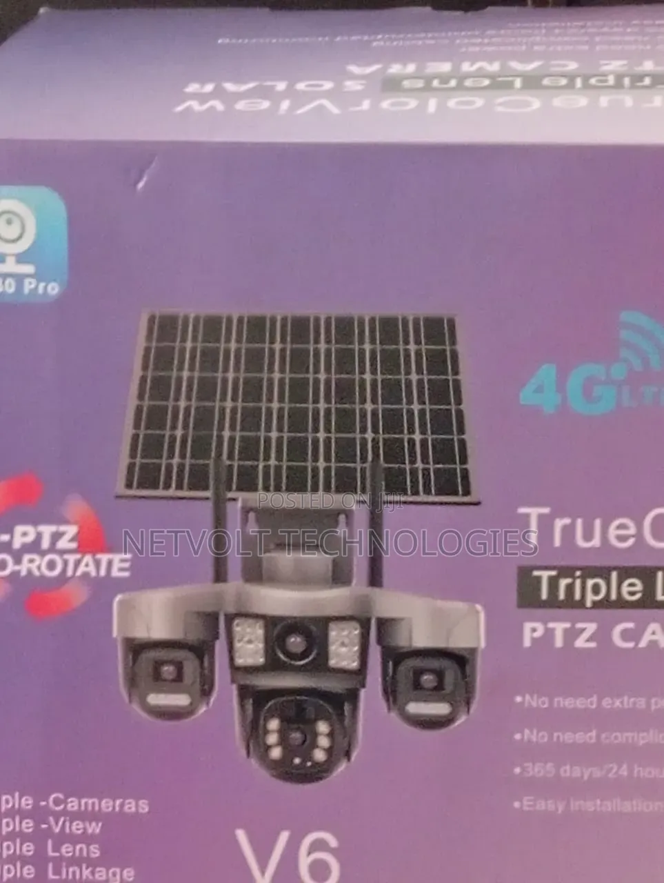 4G LTE Solar PTZ CCTV Camera – 4-Lens 12MP Ultra HD Security Camera