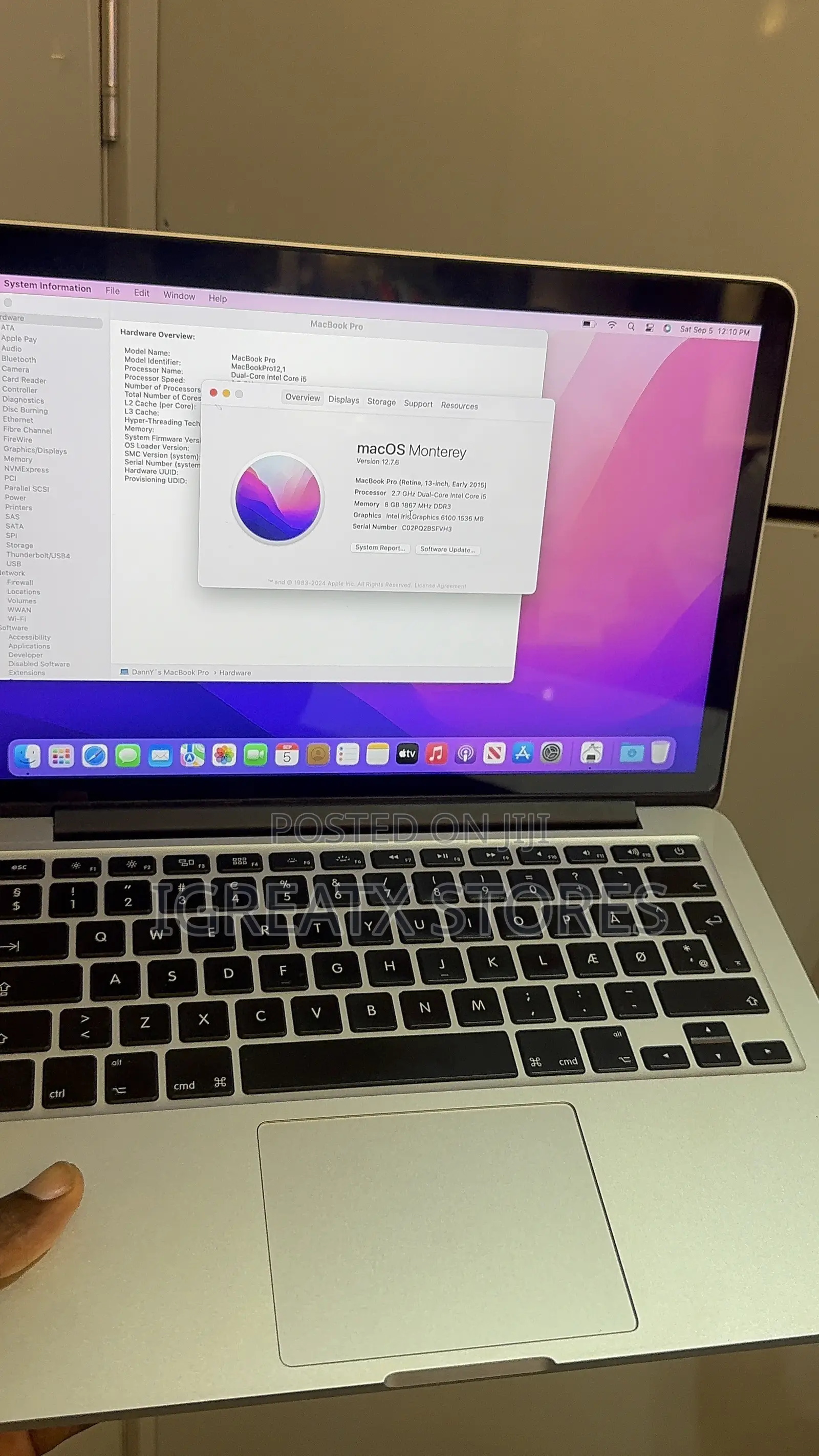 Laptop Apple MacBook Pro 2015 8GB Intel Core i5 SSD 128GB