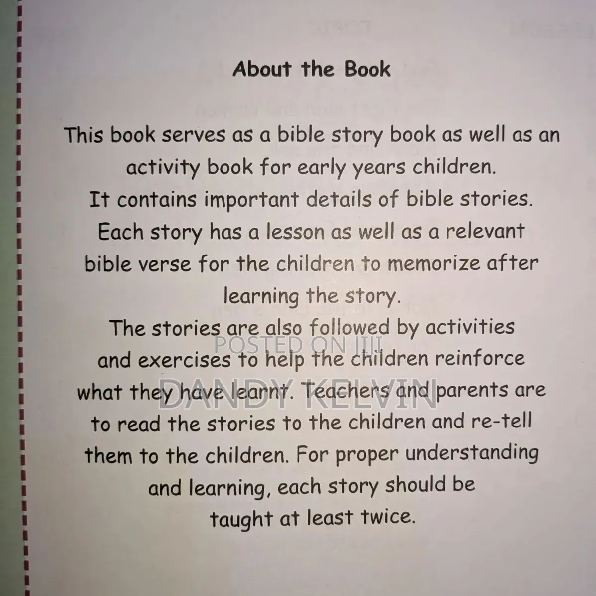 Bible Story and Activities for Kids 1 and 2