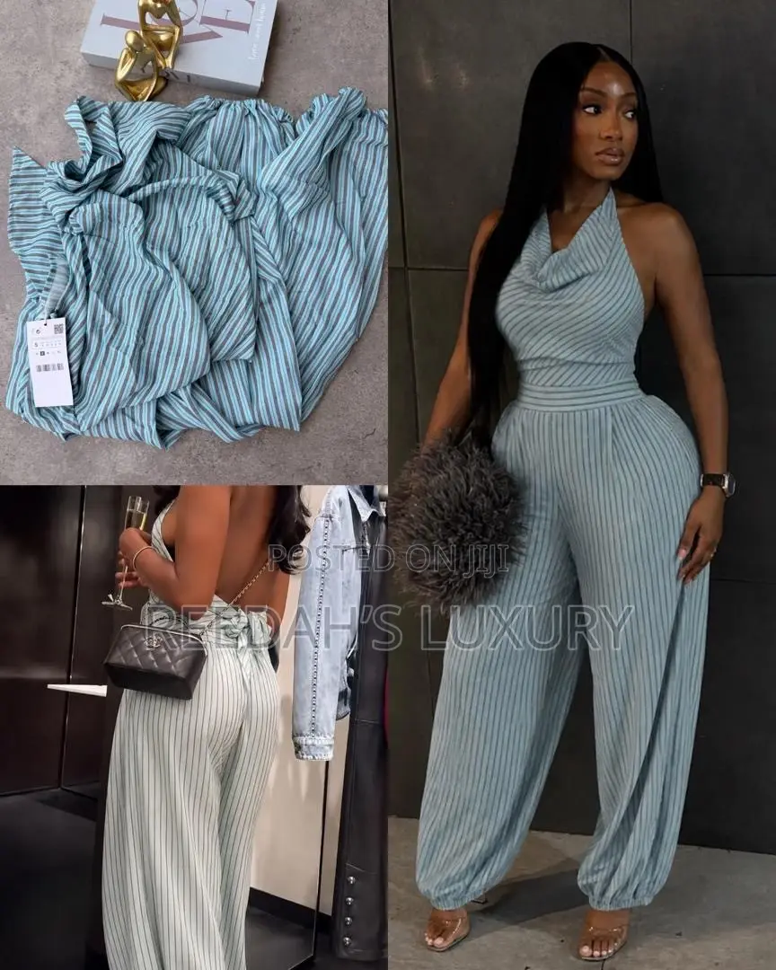 Coastal Breeze Stripped Halter Jumpsuit