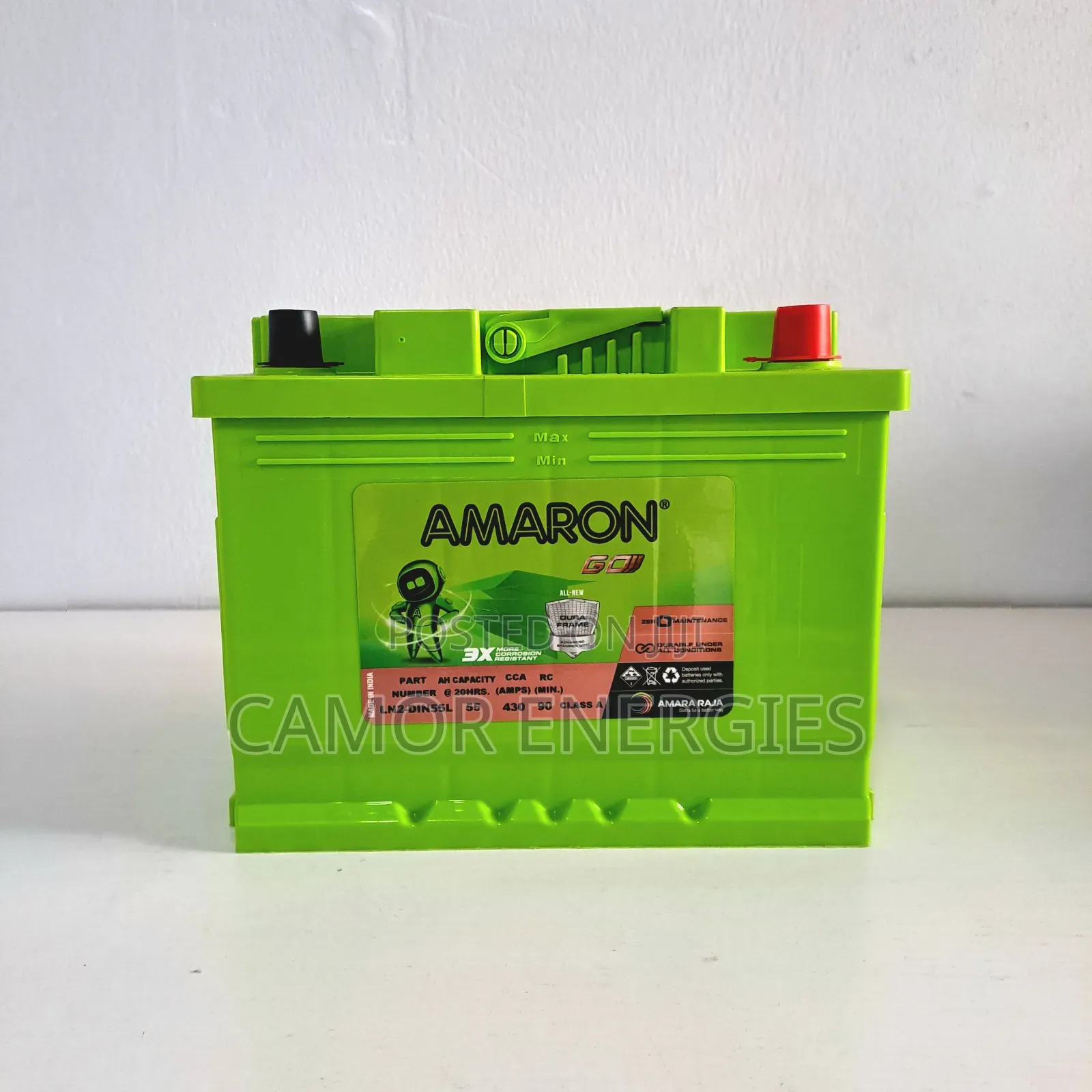 Original Amaron 55Ah Battery | Corolla, Camry, Accord | 3 Yrs Warranty