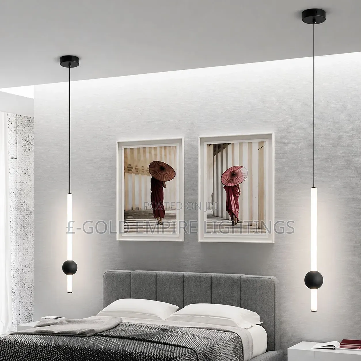 Modern Luxury LED Pendant Light – Black White Designer Hanging Light