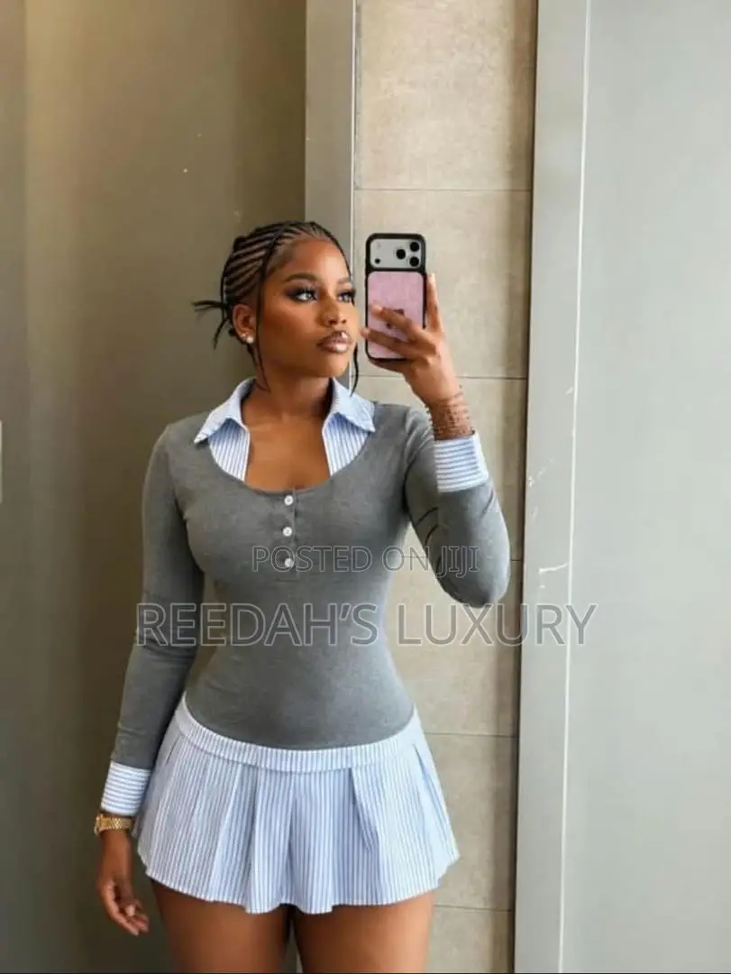 Modern Layered Henley Dress